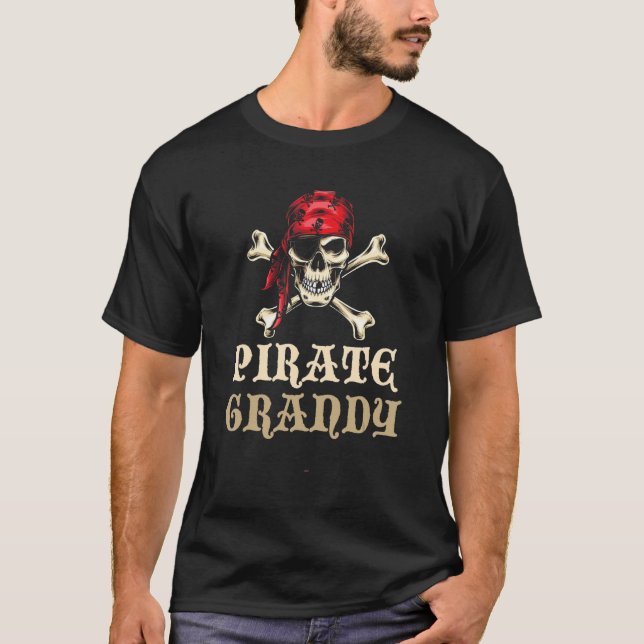 T-shirt Costume de crâne de pirate de Grandy Halloween (Devant)