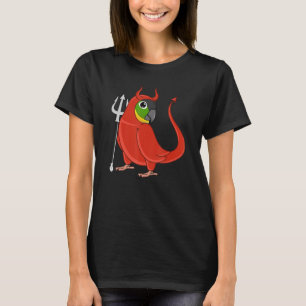 T-shirt Costume de diable effrayant Perroquet Joues Vertes
