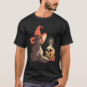 T-shirt Costume de fête de chapeau de sorcière crâne Hallo