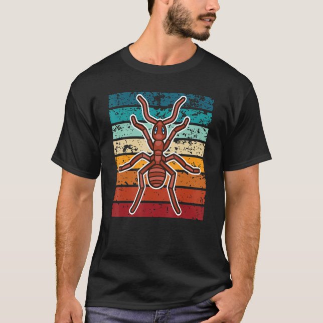T-shirt Costume de fourmi d'insectes couché de soleil rétr (Devant)