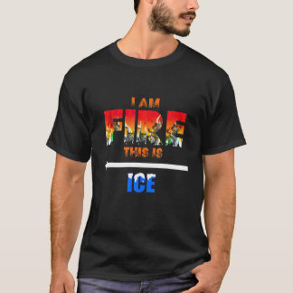 T-shirt Costume de glace et de feu amusant Halloween Famil