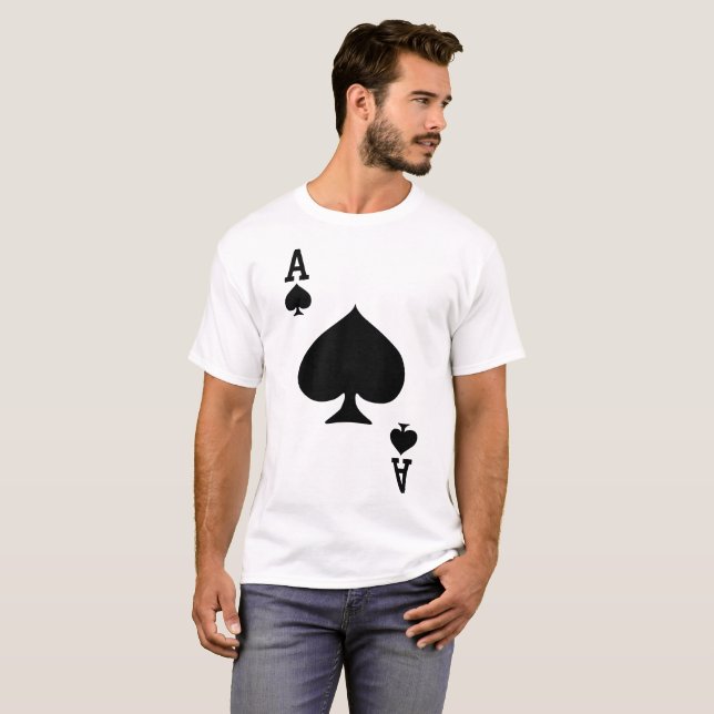 T-shirt Costume de Halloween de carte de jeu d'as de pique (Devant entier)