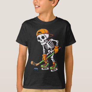 T-shirt Costume de hockey sur glace squelette Halloween Ho