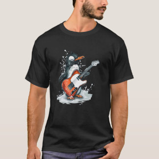 T-shirt Costume de jeune empereur Penguin avec guitare
