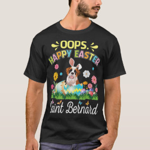 T-shirt Costume de lapin de chien Saint Bernard Jouer Oeuf
