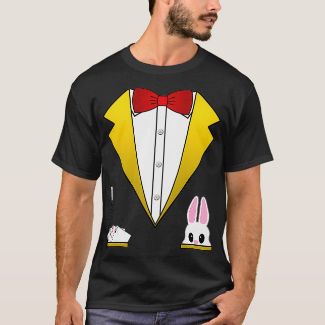 T-shirt Costume De Magicien Drôle Tuxedo Pour Enfants Adul (Devant)