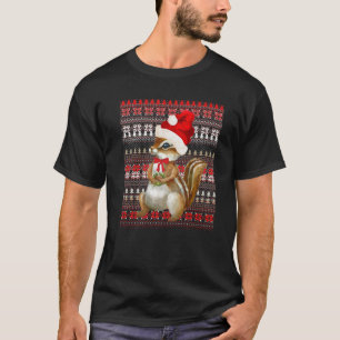 T-shirt Costume de Noël moche Père Noël Noël Chipmunk 