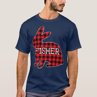 T-shirt Costume de Pâques Bunny Red Plaid Fisher Graphiste