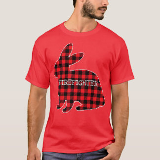 T-shirt Costume de Pâques Lapin Rouge Plaid Graphic Pompie