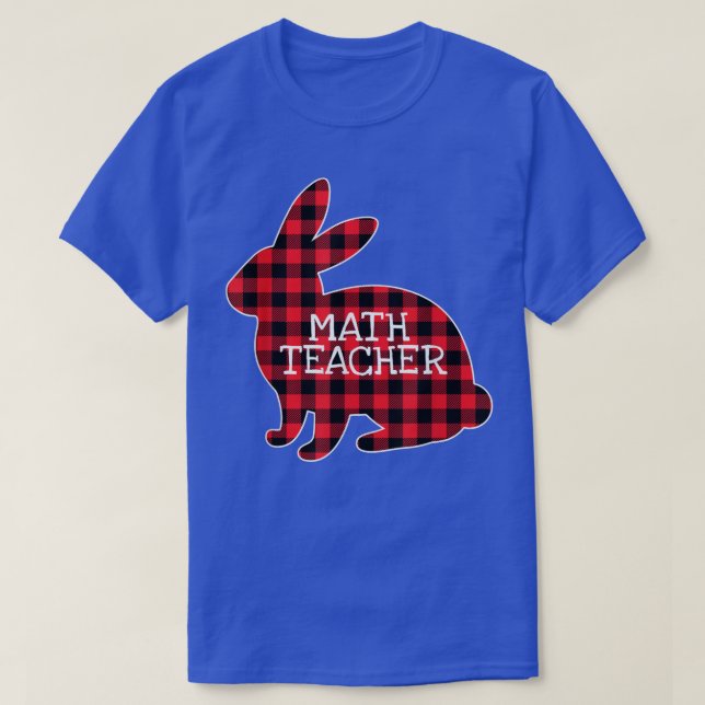 T-shirt Costume de Pâques Lapin Rouge Plaid Graphisme Math (Design devant)