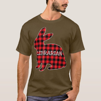 T-shirt Costume de Pâques Red Plaid Bunny Bibliothécaire g