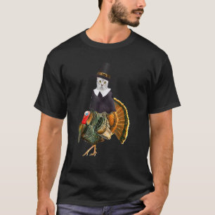 T-shirt Costume de Pèlerin de Chat de Thanksgiving Dinde d