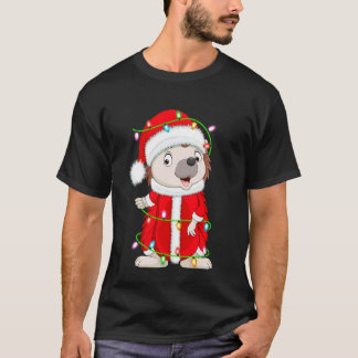 T-shirt Costume de Père Noël avec lumières de Noël pour hé