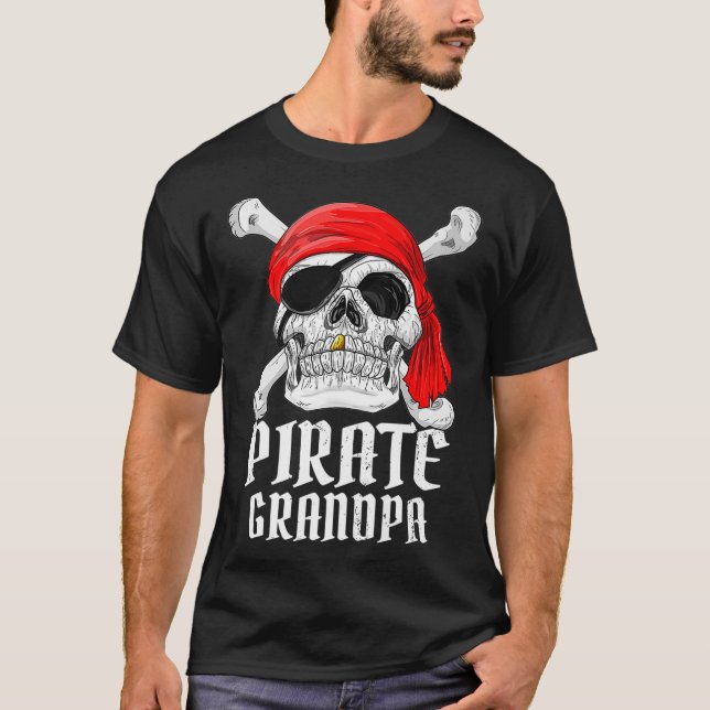 T-shirt Costume de pirate Grand-père Thème de fête Hallowe (Devant)