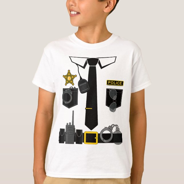 T-shirt Costume De Police Pour Hommes Costume Halloween La (Devant)