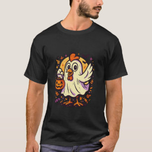 T-shirt Costume de poulet fantôme pour Halloween Drôle de 