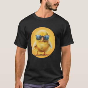 T-shirt Costume de poulet mignon à lunettes pour l'été des