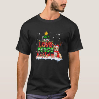 T-shirt Costume de sapin de Noël Corgi Santa Renne Noël L