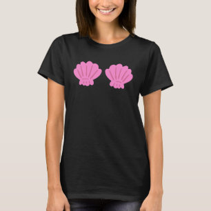 T-shirt Costume de sirène de coquillage rose de coquillage