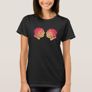 T-shirt Costume de soutien-gorge coquillage sirène Hallowe