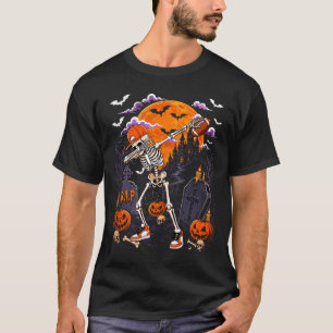 T-shirt Costume de squelette dabbing Halloween joueur de f