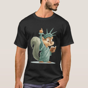 T-shirt Costume D'Écureuil Patriotique Cute Pour La Libert