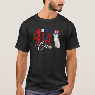 T-shirt Costume d'équipe du 4 juillet chat portant un chap