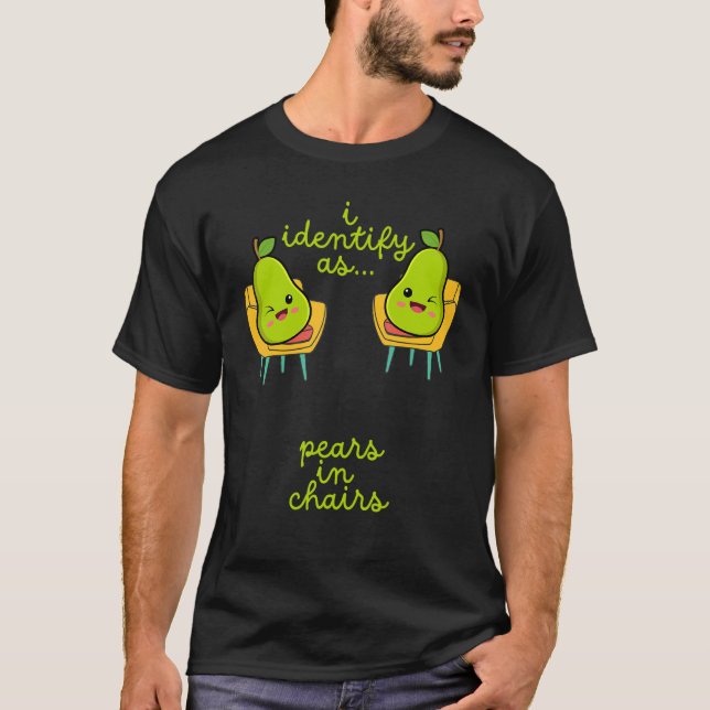 T-shirt Costume d'Halloween à poire Je m'identifie comme p (Devant)