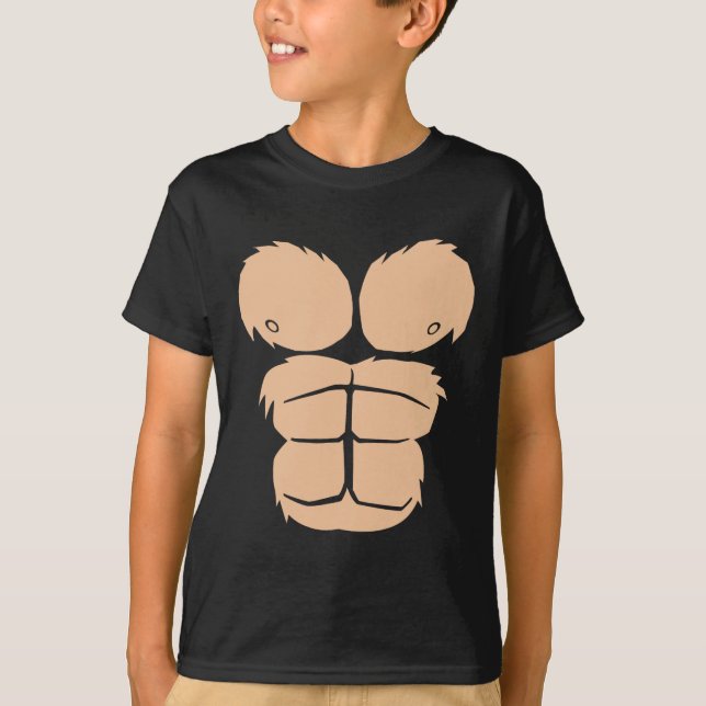 T-shirt Costume d'Halloween Amusant Singe Gorille Costume  (Devant)