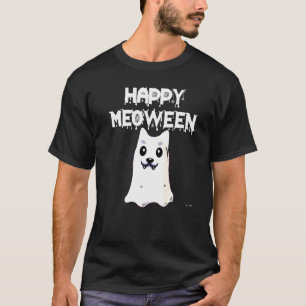 T-shirt Costume d'Halloween Chat Fantôme Joyeux Meoween po