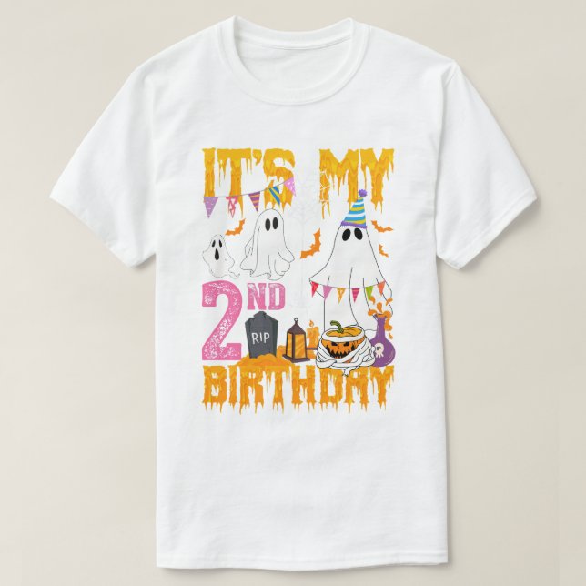 T-shirt Costume d'Halloween Citrouille pour le 2ème annive (Design devant)