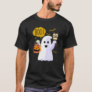 T-shirt Costume d'Halloween Cute Boo Araignées Fantôme Cit