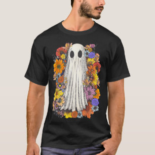 T-shirt Costume d'Halloween effrayant Fleur fantôme effray