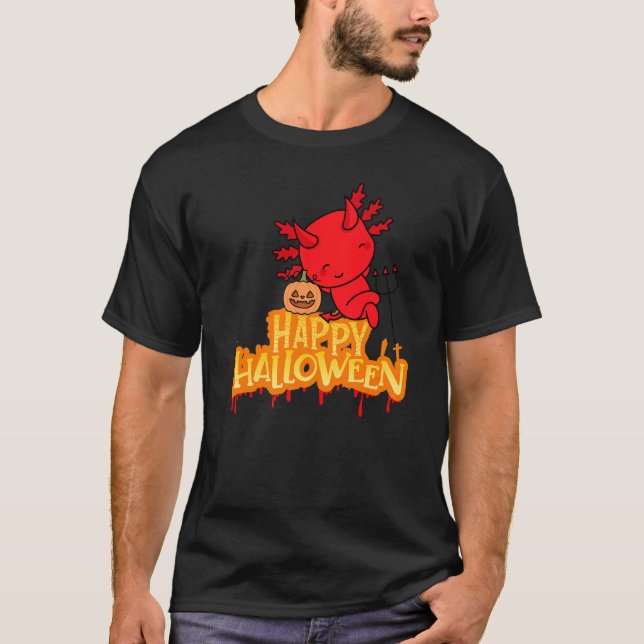 T-shirt Costume d'Halloween facile Axolotl enfants Axolotl (Devant)