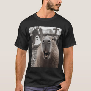 T-shirt Costume d'Halloween Fantôme de Capybara Drôle Capy