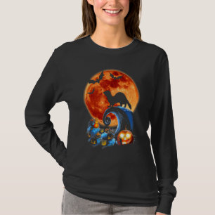 T-shirt Costume D'Halloween Ferret Et Lune Silhouette