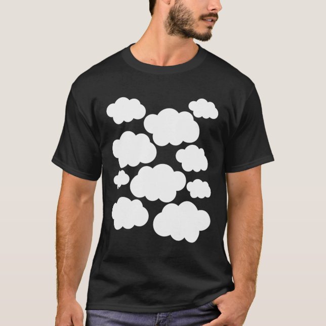 T-shirt Costume d'Halloween Nuages blancs (Devant)