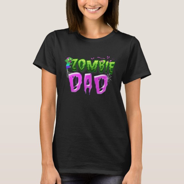 T-shirt Costume d'Halloween père Zombie pour père (Devant)