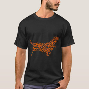 T-shirt Costume d'Halloween silhouette de chien Basset Hou
