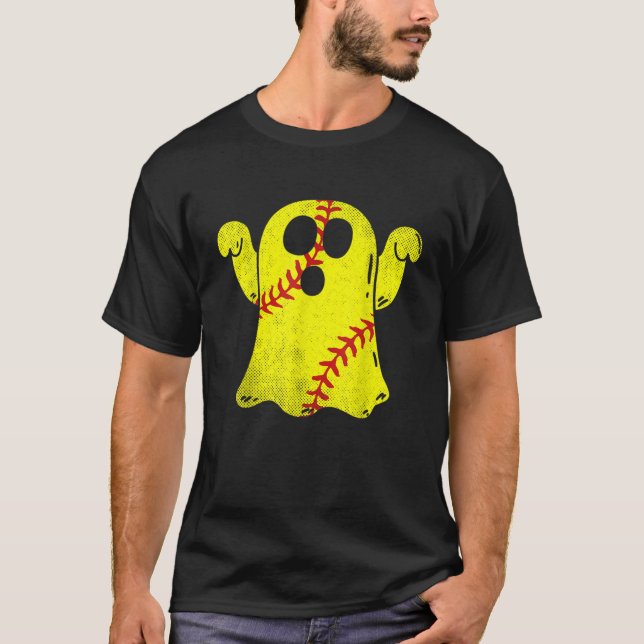 T-shirt Costume d'Halloween Softball Ghost Softball Lover (Devant)