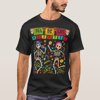 T-shirt Costume Dia De los Muertos Jour de la Skeleto Mort