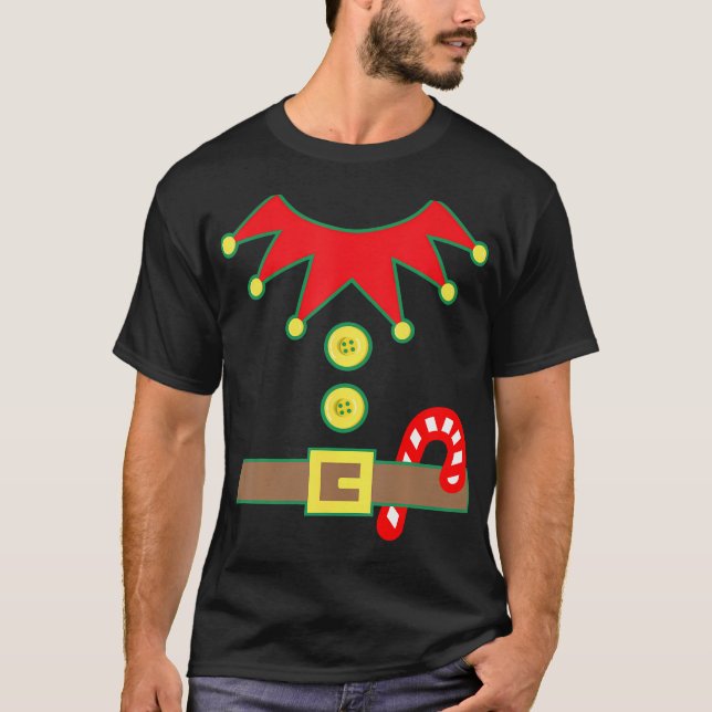 T-shirt Costume Elfe Halloween Pour Enfants Hommes Femmes (Devant)