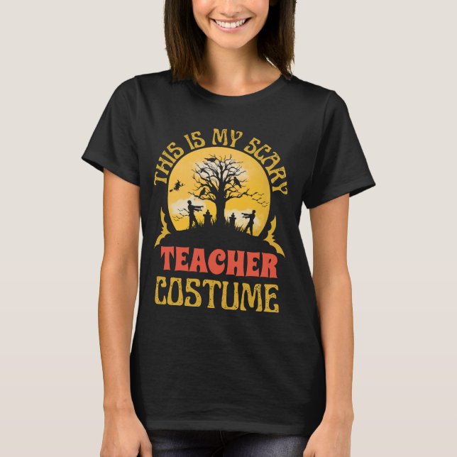 T-shirt Costume enseignant drôle et effrayant pour Hallowe (Devant)