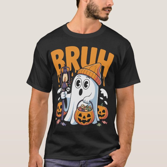 T-shirt Costume Fantôme Bruh Halloween mignon Fantôme pour (Devant)
