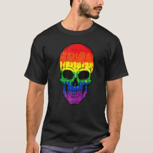 T-shirt Costume Gay pride Lgbt Crâne sanglant Halloween fa