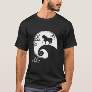 T-shirt Costume Halloween Cheval Et Lune Drôle