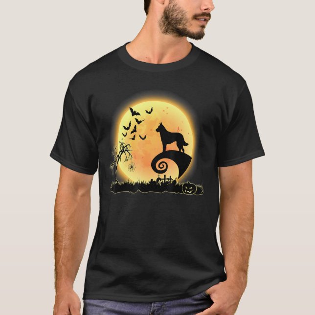 T-shirt Costume Halloween Chien Malinois Effrayant Et Chie (Devant)