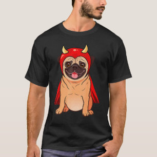 T-shirt Costume Halloween Chien Mignon Pug Vampire Dracula