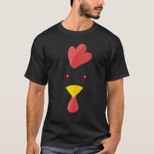 T-shirt Costume Halloween de poulet Simple Visage d'animal