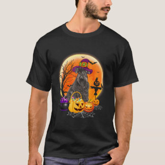 T-shirt Costume Halloween Schnauzer Chien Et Lune